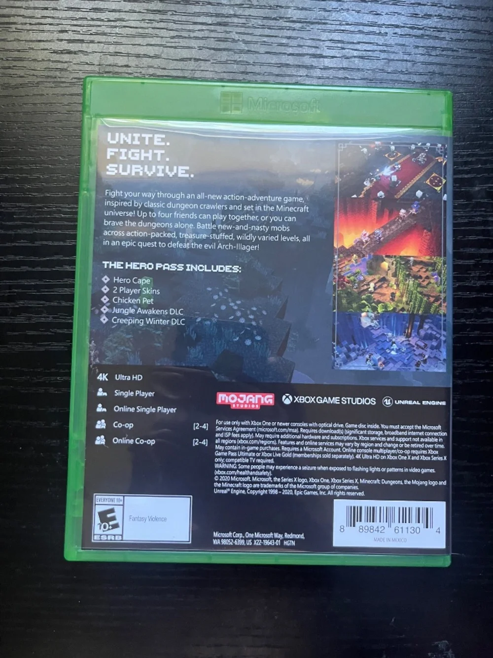 Minecraft Dungeons - Microsoft Xbox One W/ Hero Pass Code Inside